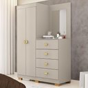 Ver imagem 2 de Cômoda para Quarto com Espelho 2 Portas 4 Gavetas 120cm Tulsa V01 Fendi - Lyam Decor