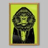 Quadro Animal Macaco Vestes - 60x40cm - Moldura Caixa Madeira - 1