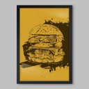 Ver imagem 1 de Quadro Cozinha Hamburger Monocolor - 45x30cm - Moldura Padrão Preto