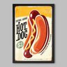 Quadro Cozinha Hot Dog Extra Grande - 60x40cm - Moldura Padrão Preto - 1