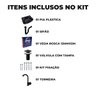 Pia Lavatório Plástico 4,8l Preta + Sifão Sanfonado Universal 61cm Preto + Torneira Preta + Veda Ros - 2
