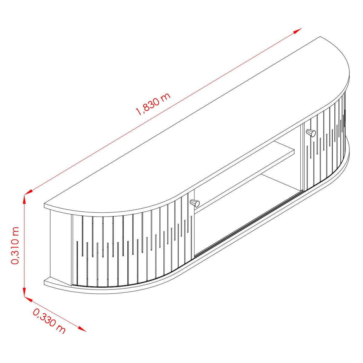 Rack Suspenso Algarve Tvs até 75” Calacata Off White 289136 Madetec - 5