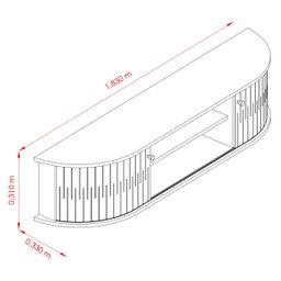 Rack Suspenso Algarve Tvs até 75” Calacata Off White 289136 Madetec - 5