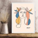 Ver imagem 2 de Quadro Arte Picasso - Mulher Colorida 45x34cm:moldura Preta