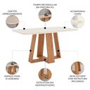 Ver imagem 3 de Mesa de Jantar 6 Lugares 160cm com Vidro Lince Nature/off H02 - Mpozenato