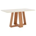 Ver imagem 2 de Mesa de Jantar 6 Lugares 160cm com Vidro Lince Nature/off H02 - Mpozenato