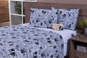 Ver imagem 1 de Jogo Lençol 4 Peças Cama Viúva Percal 150 Fios Estampa de jornal