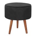 Ver imagem 1 de Puff Puf Redondo Pes Palito 44x40cm Suede Preto MPassos