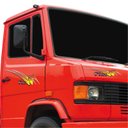 Ver imagem 1 de Kit Adesivos Portas Caminhões para Mercedes Benz Plus 18265 Cor Laranja Teu Adesivo Preto