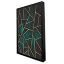 Ver imagem 2 de Quadro Decorativo Caixa Alta com Vidro Geométrico Mosaico Verde TaColado Moldura Branca 120 x 80cm