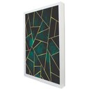 Ver imagem 1 de Quadro Decorativo Caixa Alta com Vidro Geométrico Mosaico Verde TaColado Moldura Branca 120 x 80cm