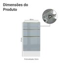 Ver imagem 2 de Balcão de Cozinha 40 cm 3 Gavetas (sem Tampo) Branco/Cinza Lux Madesa