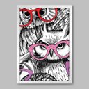 Ver imagem 1 de Quadro Animal Owl Pattern - 45x30cm - Moldura Caixa Branco