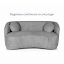 Ver imagem 6 de Sofá Orgânico Ilhéus 1,80m Bouclê Cinza com Puff