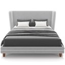 Ver imagem 2 de Cabeceira Casal Nilo 160cm com Cama Pés Madeira Suném P05 Veludo Cinza - Lyam Decor
