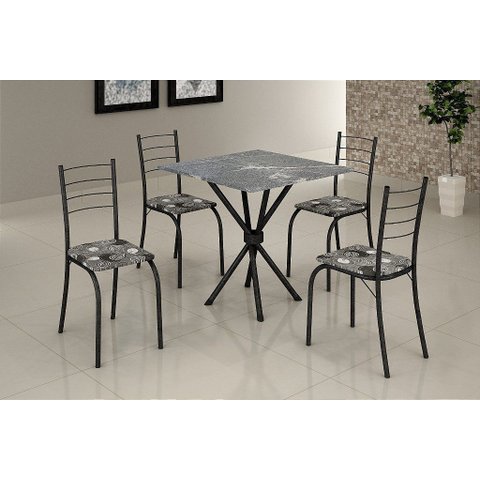 Conjunto de Mesa Rio/topázio 70x70 Preto