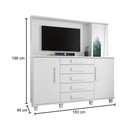 Ver imagem 4 de Cômoda 2 Portas 5 Gavetas Estrela Amadeirado - RV Móveis