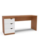 Ver imagem 2 de Escrivaninha para Escritório Porto 3 Gavetas 163cm Branco E Freijó