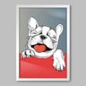 Quadro Animal Dog Feliz - 45x30cm - Moldura Caixa Branco - 1