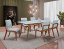 Ver imagem 1 de Sala de Jantar Completa com 6 Cadeiras Madeira Maciça 1,80x0,90 Metros - Petra - Art Salas