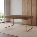 Ver imagem 1 de Mesa Industrial de Jantar Amêndoa 137x90cm Retangular Filadélfia Base Ferro Cobre