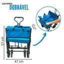 Ver imagem 6 de Carrinho Dobrável Camping Articulado Importway Iwcdcaaz Azul