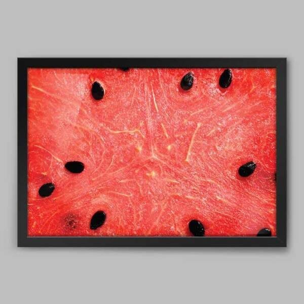 Quadro Cozinha Melancia - 20x30cm - Moldura Padrão Preto - 1