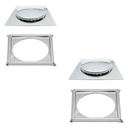 Ver imagem 1 de Kit C/2 Ralo e Porta Grelha Inox Piso Click Cromado 15x15 Cm