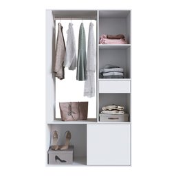 Guarda Roupas Closet Moderno com Cabideiro e Gaveta Branco Cor:branco - 2
