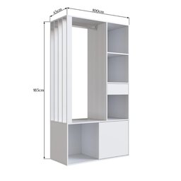 Guarda Roupas Closet Moderno com Cabideiro e Gaveta Branco Cor:branco - 5