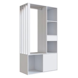 Guarda Roupas Closet Moderno com Cabideiro e Gaveta Branco Cor:branco - 3