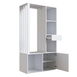 Guarda Roupas Closet Moderno com Cabideiro e Gaveta Branco Cor:branco - 4