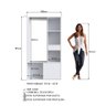 Guarda Roupas Closet Moderno com Cabideiro e Gaveta Branco Cor:branco - 6