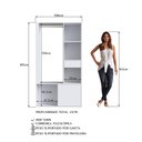 Ver imagem 6 de Guarda Roupas Closet Moderno com Cabideiro e Gaveta Branco Cor:branco