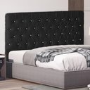 Ver imagem 2 de Cabeceira de Cama Box Bella Casal 140 Cm Suede Botão Cristal Preto Eli Móveis e Decoração