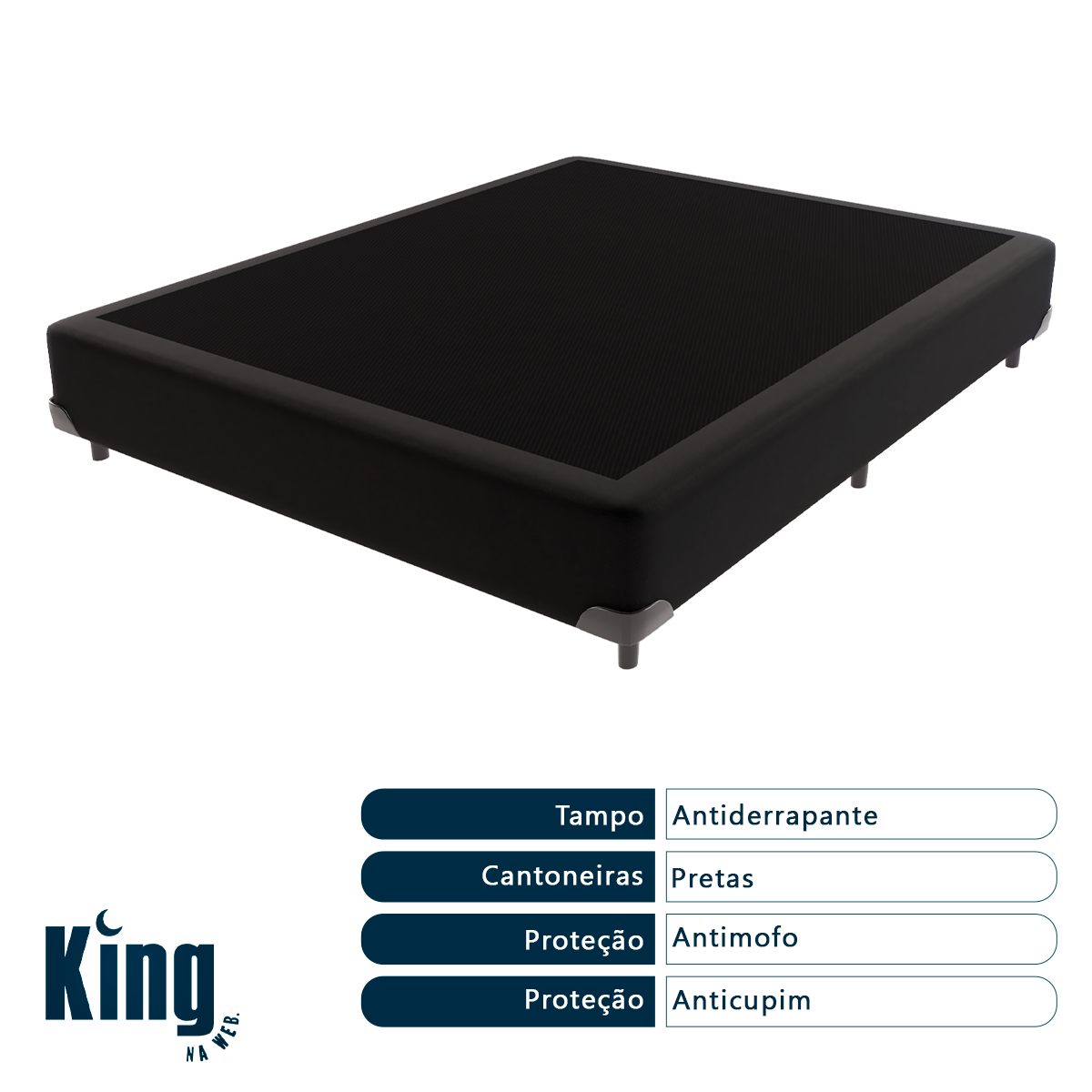 Cama Box Casal Ortobom Airtech Spring Pocket - Preto 138x188 - 3