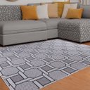 Ver imagem 1 de Tapete para Sala Retangular Corrente Geométrico 250x200 Cm Antiderrapante Jacquard Cinza - Clicklar