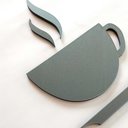 Ver imagem 2 de Quadrinho Xícara Cinza - Placa Sinalização Copa - Toque 3d