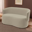 Ver imagem 2 de Poltrona Namoradeira Aisha 02 Lugares Orgânica Suede Bege - Desk Design