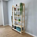 Ver imagem 2 de Estante Linea Ample a 6 Prateleiras de Madeira Pinus 100cm Marrom Artfactory Design
