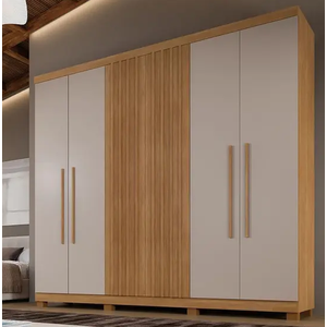 Guarda Roupa Millano 6 Portas 100%mdf Cinamomo/off - Benetil