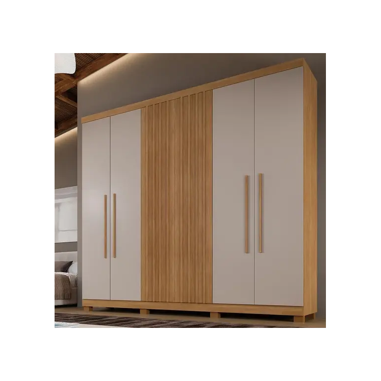 Guarda Roupa Millano 6 Portas 100%mdf Cinamomo/off - Benetil
