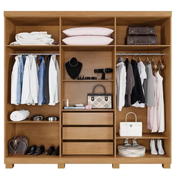 Guarda Roupa Millano 6 Portas 100%mdf Cinamomo/off - Benetil - 4