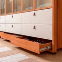 Ver imagem 5 de Guarda Roupa Casal 6 Portas 9 Gavetas com LED MDF Evolution Freijó