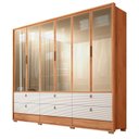 Ver imagem 2 de Guarda Roupa Casal 6 Portas 9 Gavetas com LED MDF Evolution Freijó