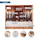 Ver imagem 6 de Guarda Roupa Casal 6 Portas 9 Gavetas com LED MDF Evolution Freijó