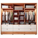 Ver imagem 7 de Guarda Roupa Casal 6 Portas 9 Gavetas com LED MDF Evolution Freijó