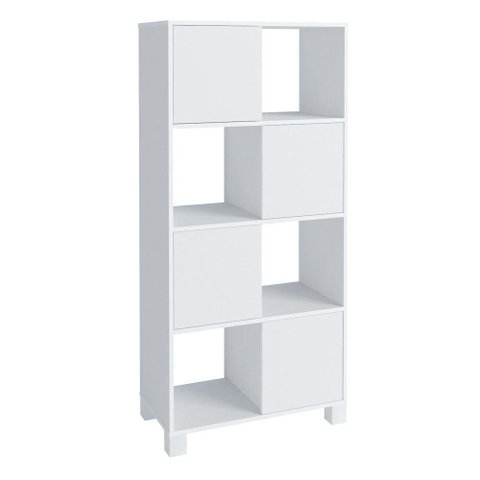 Estante Home 4 Portas 4 Nichos Mobile Wally Branco - Artany