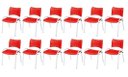 Ver imagem 2 de Cadeira Iso Base Branco Igreja, Escola, Escritório - Vermelho Kit 12 Peças