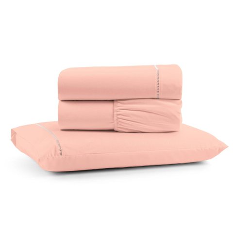 Jogo de Lençol Solteiro Mirante 100% Algodão 3 Peças - Rosa Casa Show Enxovais